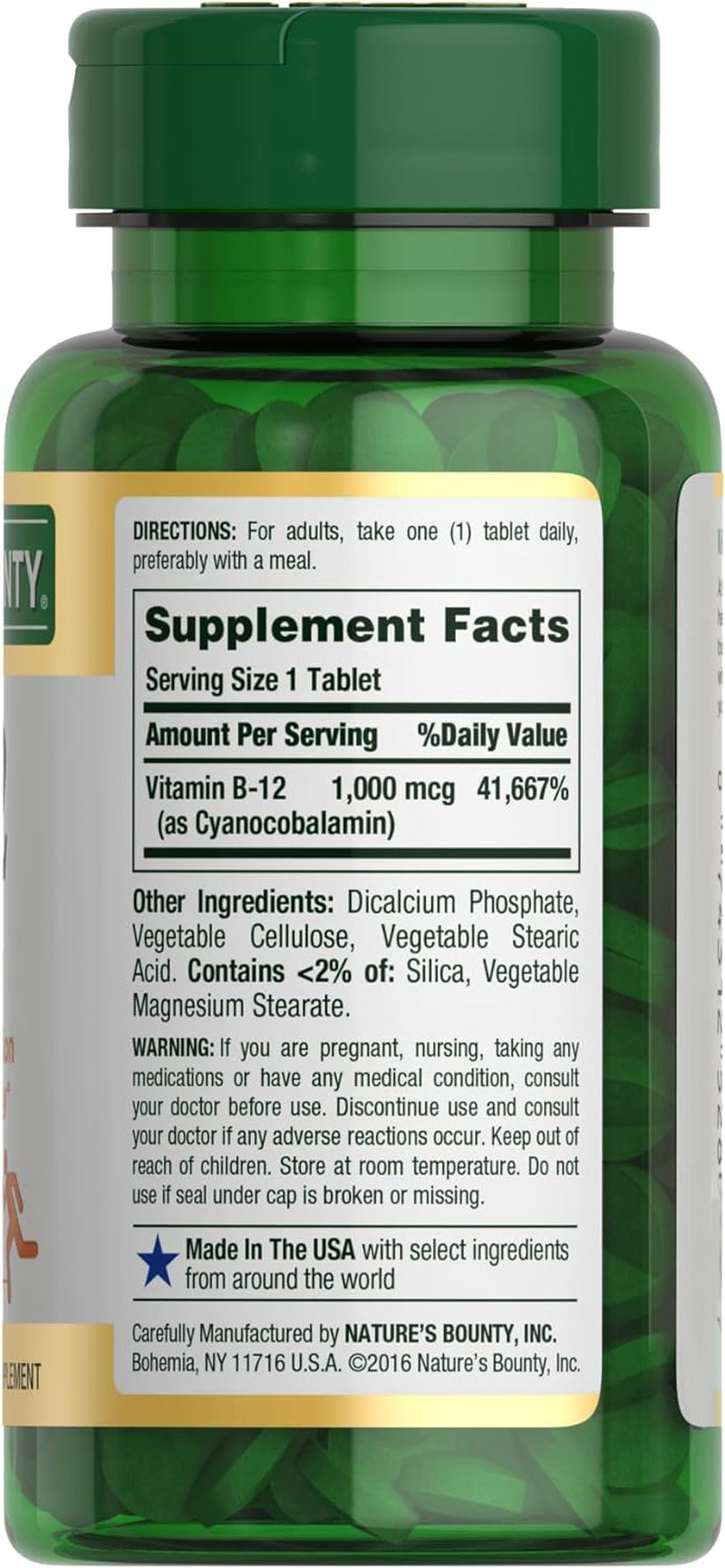 Vitamin B12, Supports Energy Metabolism, Tablets, 1000Mcg, 200 Ct