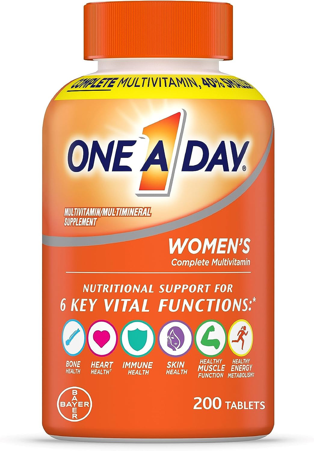 Womens Complete Daily Multivitamin with Vitamin A, B , C, D, and E, Calcium and Magnesium, Immune Health Support, 200 Count