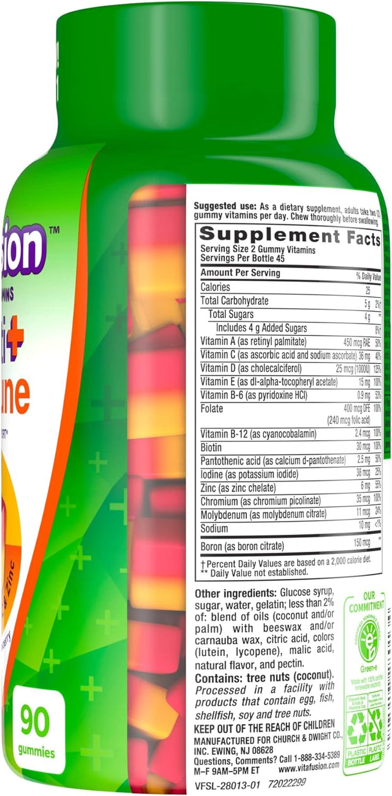 Multi+ Immune Support* – 2-In-1 Benefits & Flavors – Adult Gummy Vitamins with Vitamin C, Zinc, Daily Multivitamins, 90 Count