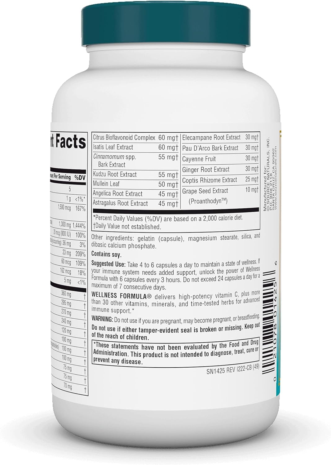 Wellness Formula Bio-Aligned Vitamins & Herbal Defense for Advanced Immune Support* - Dietary Supplement & Immunity Booster - 120 Capsules