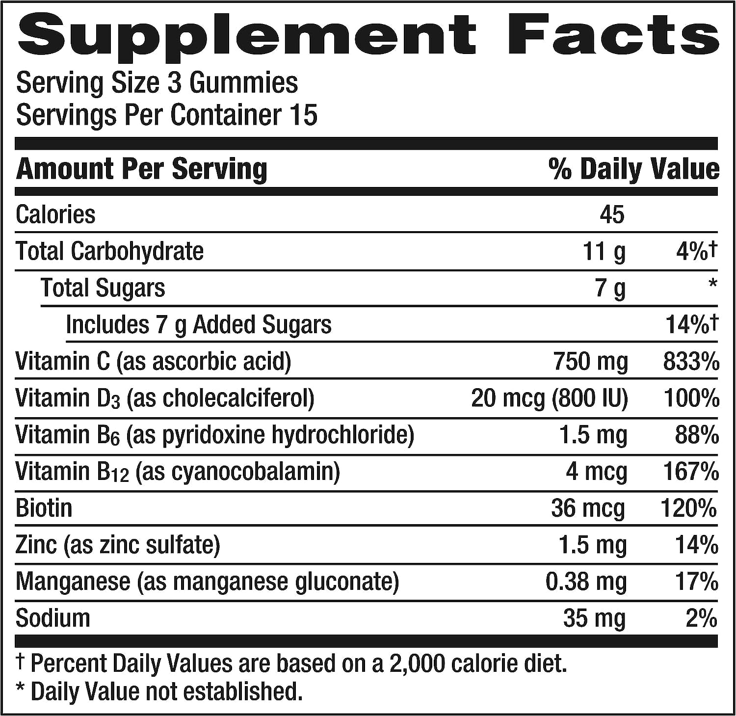 Immune+ Immune Gummies, Vitamin D plus 750 Mg Vitamin C, Immune Support Dietary Supplement, Caffeine Free, Gluten Free, Super Orange Flavor - 45 Count