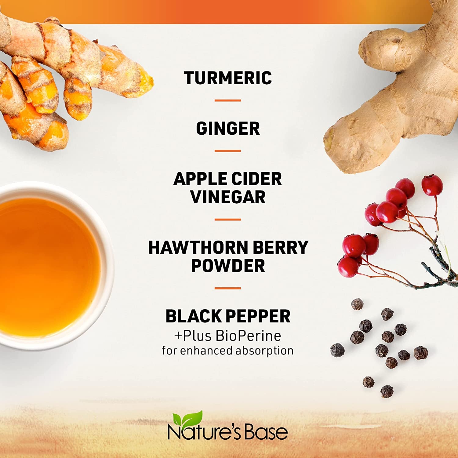 Turmeric and Ginger Supplement - Tumeric Curcumin Joint Support Pills - with Apple Cider Vinegar & Bioperine Black Pepper - 95% Curcuminoids - 60 Capsules