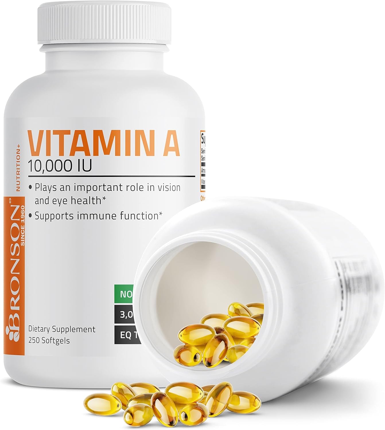 Vitamin a 10,000 IU Premium Non-Gmo Formula Supports Healthy Vision & Immune System and Healthy Growth & Reproduction, 250 Softgels