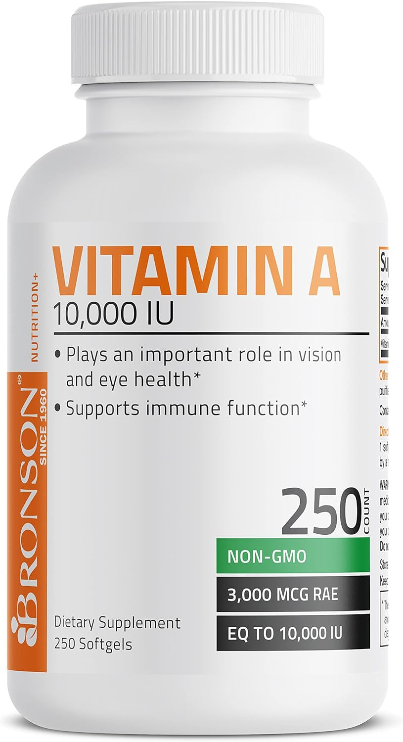 Vitamin a 10,000 IU Premium Non-Gmo Formula Supports Healthy Vision & Immune System and Healthy Growth & Reproduction, 250 Softgels