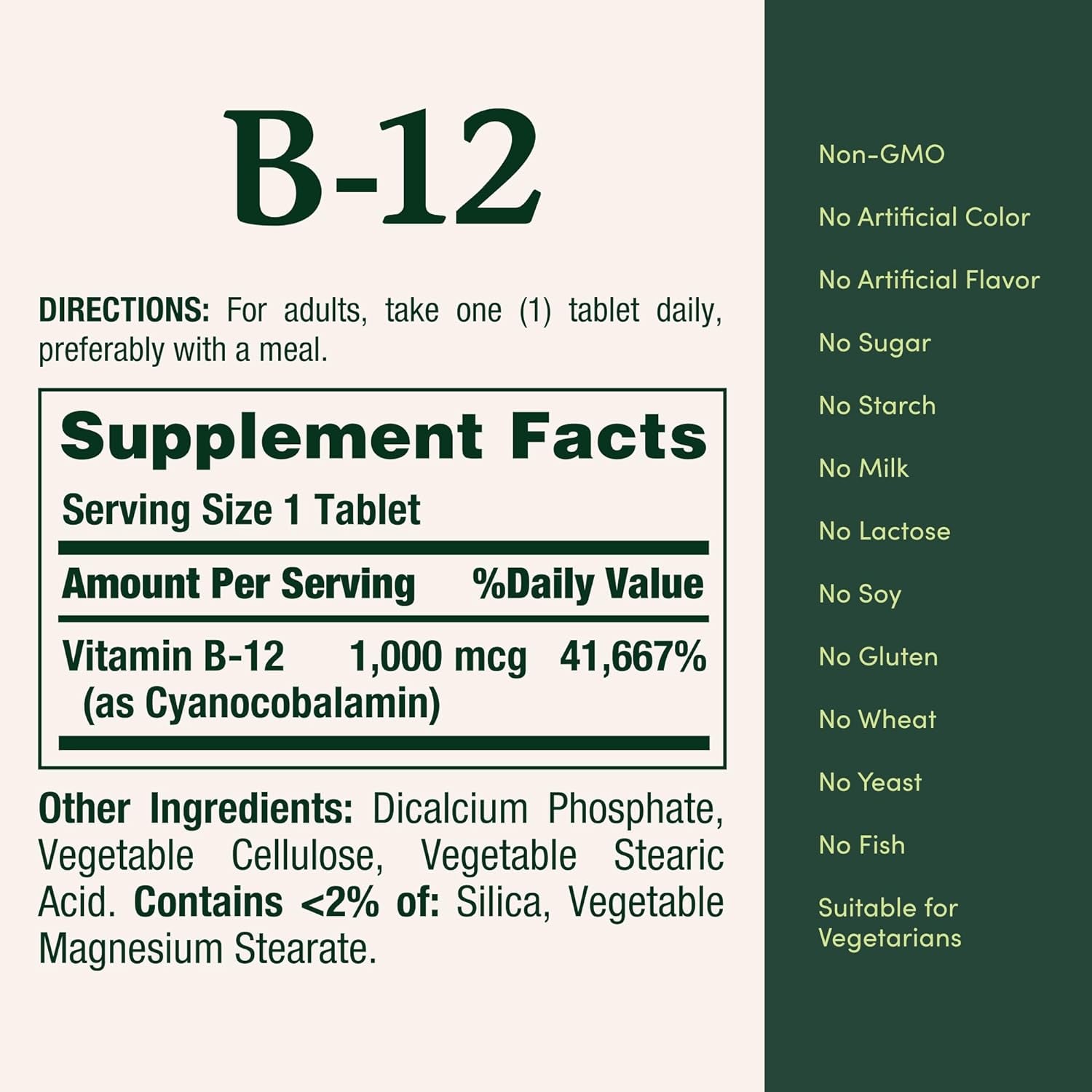 Vitamin B12, Supports Energy Metabolism, Tablets, 1000Mcg, 200 Ct