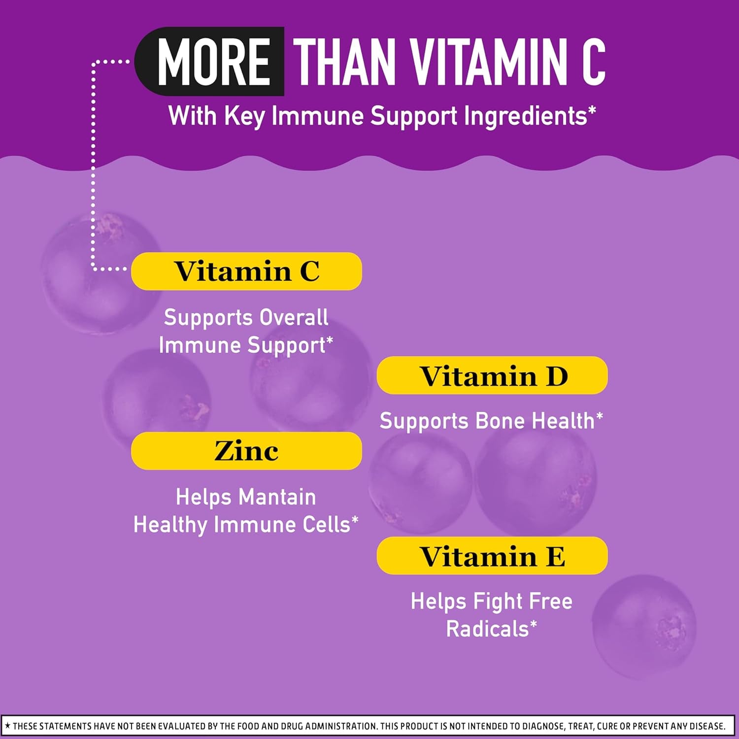 Elderberry + Zinc & Vitamin C Gummies for Adults, Immune Support Vitamin D & Zinc Gummies with Powerful Antioxidant Vitamins C D & E - 50 Gummies, Elderberry Flavor