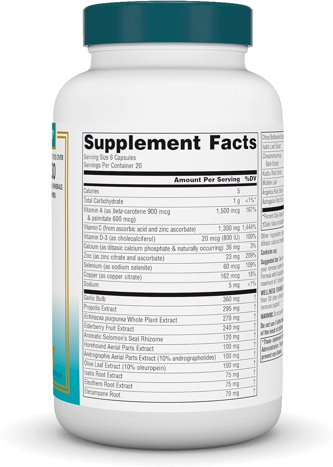 Wellness Formula Bio-Aligned Vitamins & Herbal Defense for Advanced Immune Support* - Dietary Supplement & Immunity Booster - 120 Capsules