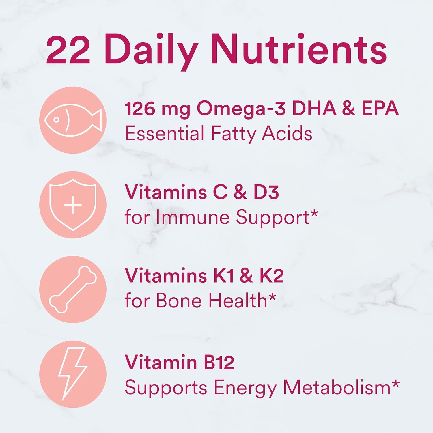 Women'S Multivitamin Gummies: Omega 3 Fish Oil (EPA/DHA), Methylfolate, Coq10, Vitamin D3, C, Vitamin B12, B6, Vitamin A, K & Zinc, Gluten Free, 180 Count (30 Day Supply)