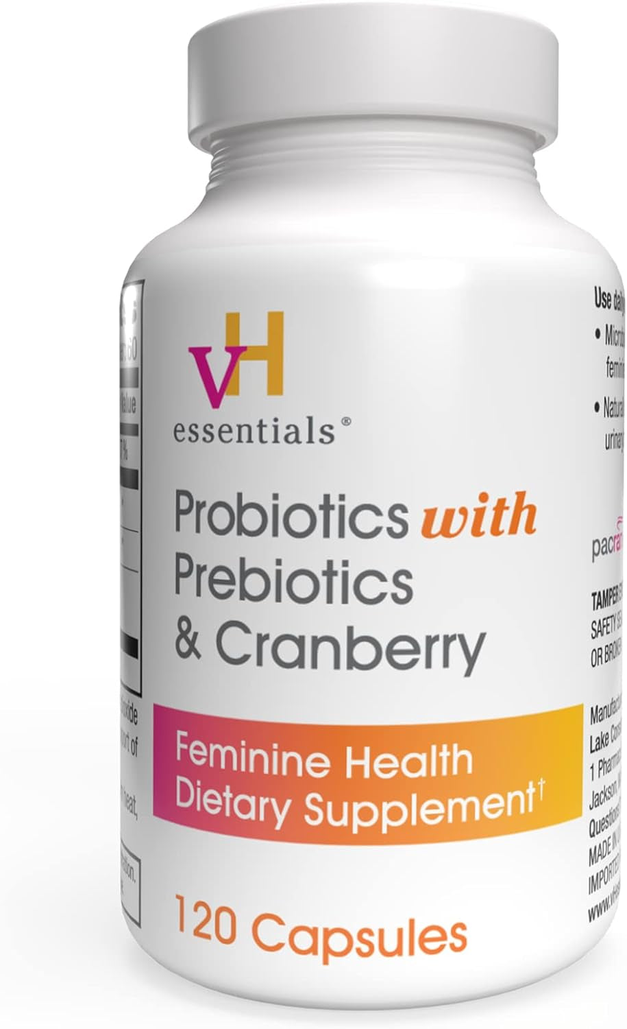 Probiotics with Prebiotics and Cranberry Feminine Health Supplement - 120 Capsules (544-36)