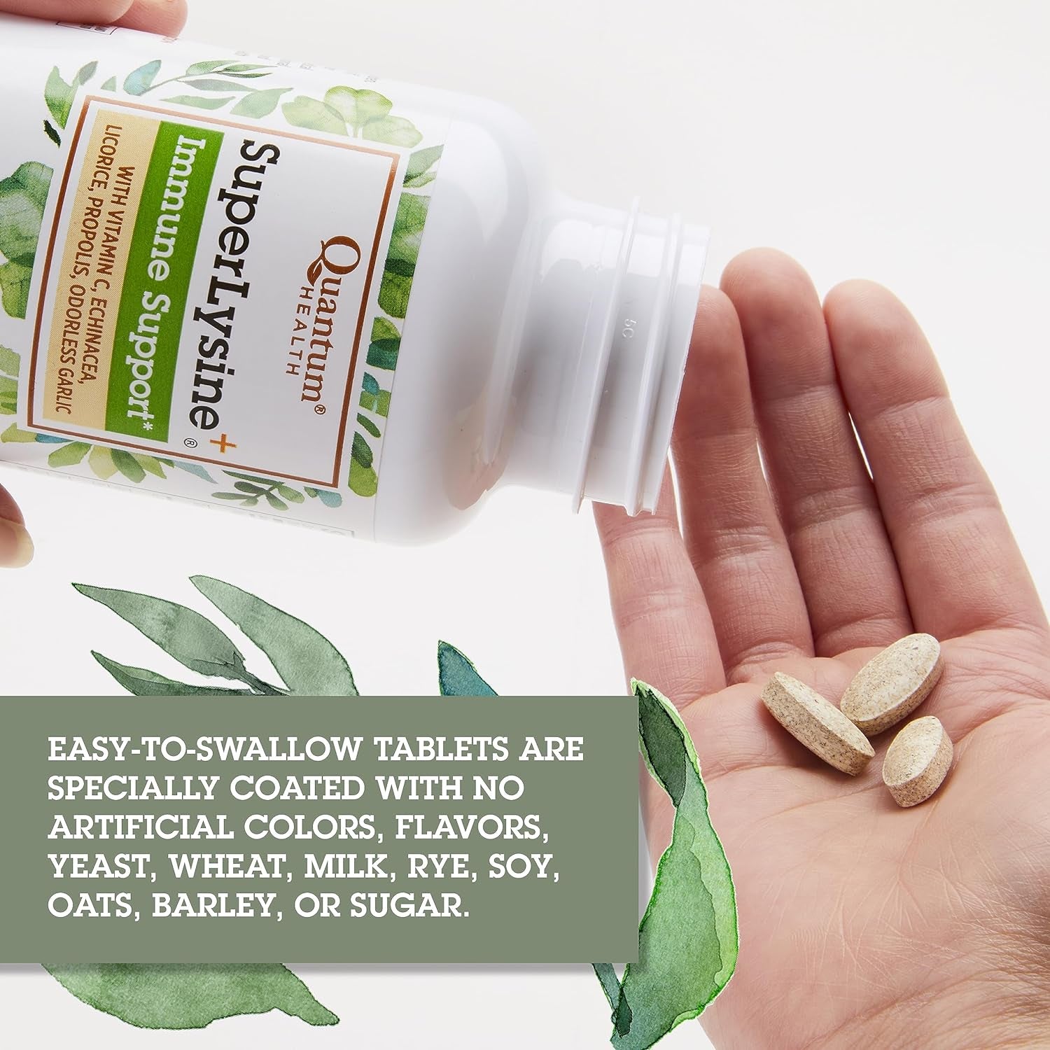 Super Lysine+ / Advanced Formula Lysine+ Immune Support with Vitamin C, Echinacea, Licorice, Propolis, Odorless Garlic (180 Tablets), Packaging May Vary