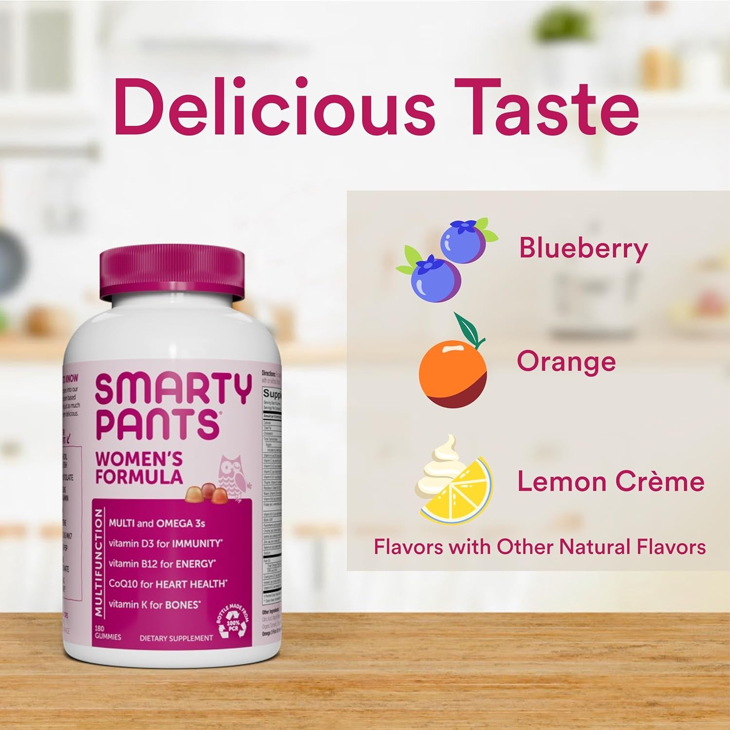 Women'S Multivitamin Gummies: Omega 3 Fish Oil (EPA/DHA), Methylfolate, Coq10, Vitamin D3, C, Vitamin B12, B6, Vitamin A, K & Zinc, Gluten Free, 180 Count (30 Day Supply)