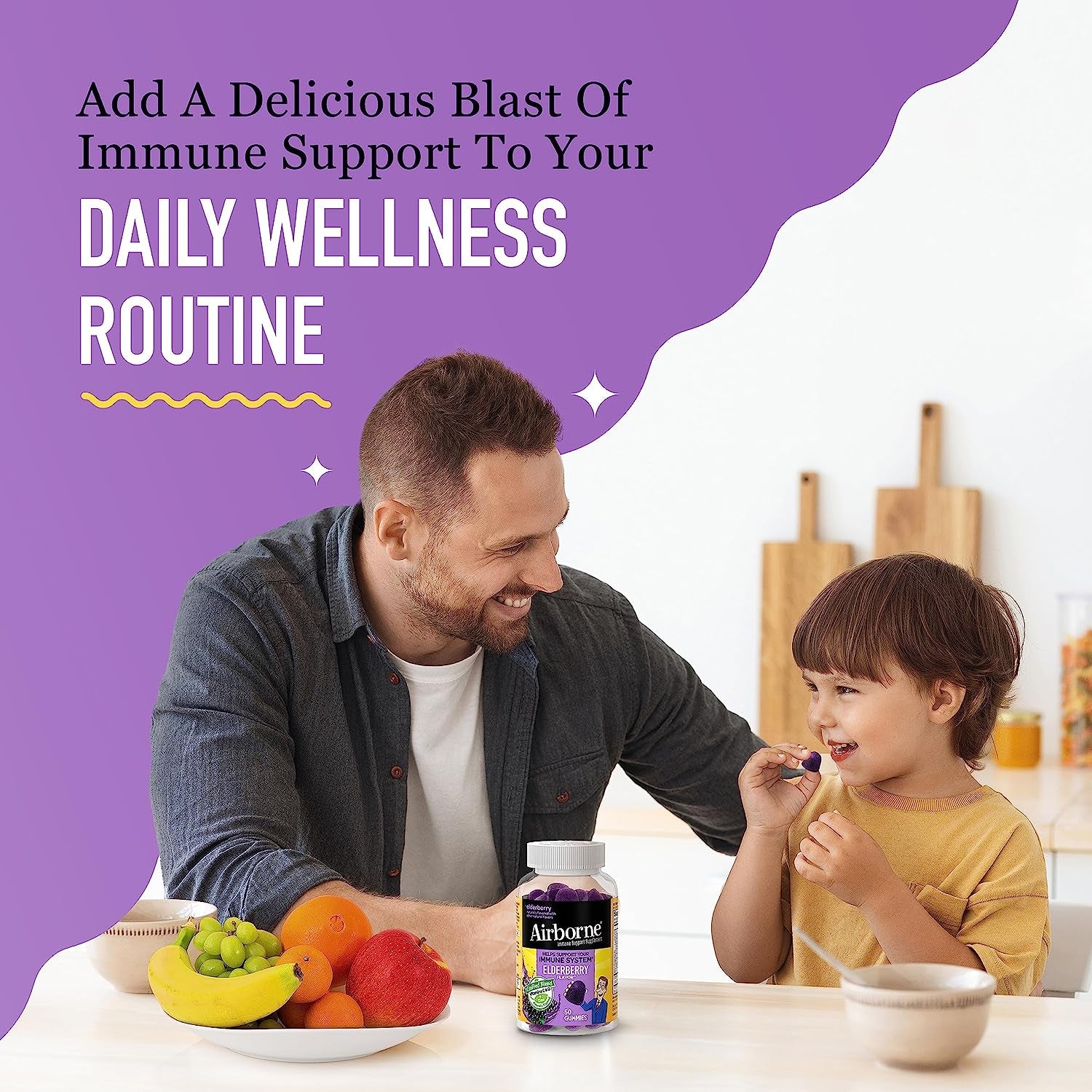 Elderberry + Zinc & Vitamin C Gummies for Adults, Immune Support Vitamin D & Zinc Gummies with Powerful Antioxidant Vitamins C D & E - 50 Gummies, Elderberry Flavor
