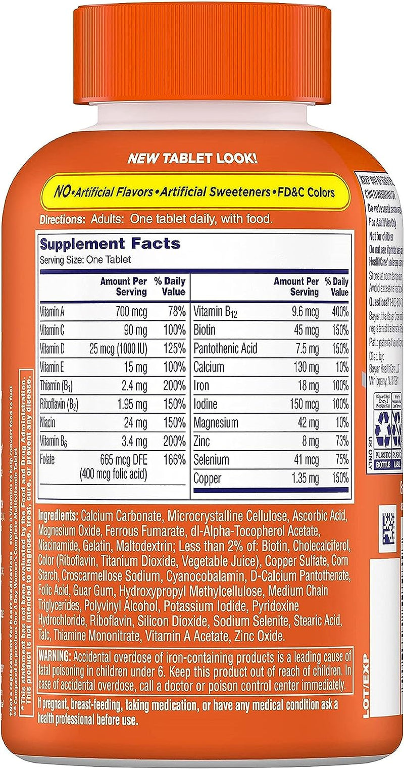 Womens Complete Daily Multivitamin with Vitamin A, B , C, D, and E, Calcium and Magnesium, Immune Health Support, 200 Count