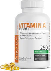 Vitamin a 10,000 IU Premium Non-Gmo Formula Supports Healthy Vision & Immune System and Healthy Growth & Reproduction, 250 Softgels