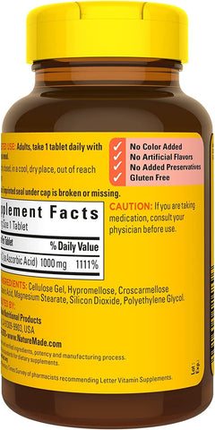 Extra Strength Vitamin C 1000 Mg, Dietary Supplement for Immune Support, 100 Tablets, 100 Day Supply