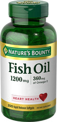 Fish Oil, Supports Heart Health, 1200 Mg, 360 Mg Omega-3, Rapid Release Softgels, 200 Ct