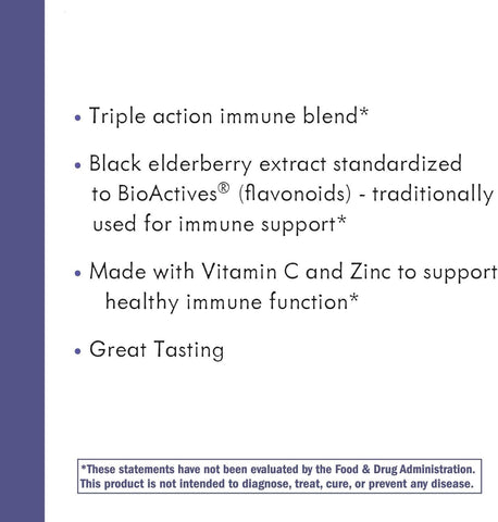 Nature’S Way Sambucus Elderberry Immune Gummies, Daily Immune Support for Kids and Adults*, with Vitamin C, Vitamin D3, Zinc, Gluten Free, Vegetarian, 60 Gummies (Packaging May Vary)