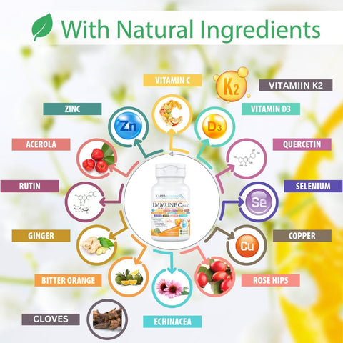 (90 Capsules), Quercetin 1,000Mg, Vitamin C 1,000Mg, Zinc 50Mg, Vitamin D3 5,000Iu, Selenium, Copper, Acerola, Ginger, Rutin, Immune C Plus, 14 in 1