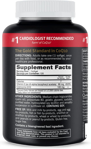 Coq10 100Mg Softgels, Ultra Coq10 100Mg, 3X Better Absorption, Antioxidant for Heart Health & Energy Production, Coenzyme Q10 Vitamins and Supplements, 4 Month Supply, 120 Count
